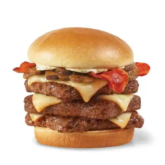 Wendy's Mushroom Bacon Cheeseburger, Triple